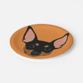 Miniaturpinscher-minimales Pappteller (Schrägansicht)