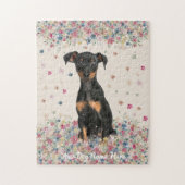 Miniaturpinscher mit unropfen Ohren und unocke Puzzle (Vertikal)