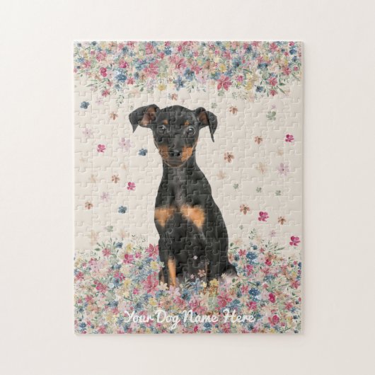 Miniaturpinscher mit unropfen Ohren und unocke Puzzle (Vertikal)