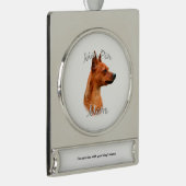 Miniaturpinscher (Rost) Mama 2 Banner-Ornament Silber (Rechts)
