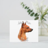 Miniaturpinscher (Rost) Vater 2 Postkarte (Stehend Vorderseite)