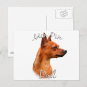 Miniaturpinscher (Rost) Vater 2 Postkarte (Vorne/Hinten)