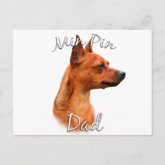 Miniaturpinscher (Rost) Vater 2 Postkarte (Vorderseite)