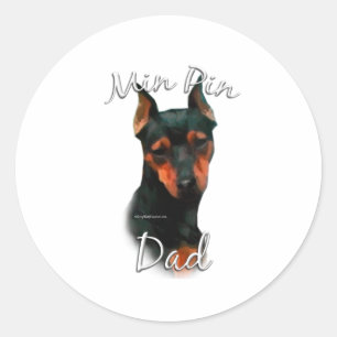Miniaturpinscher (schwarz) Vater 2 Runder Aufkleber