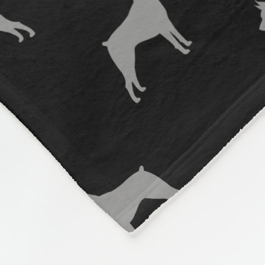 Miniaturpinscher-Silhouette-Muster Fleecedecke (Ecke)