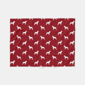 Miniaturpinscher-Silhouette-Muster-Rot Fleecedecke (Vorderseite (Horizontal))