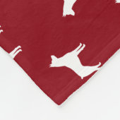 Miniaturpinscher-Silhouette-Muster-Rot Fleecedecke (Ecke)
