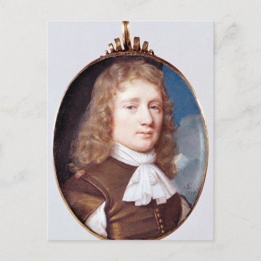 Miniaturportrait eines unbekannten Mannes, 1659 Postkarte (Vorderseite)