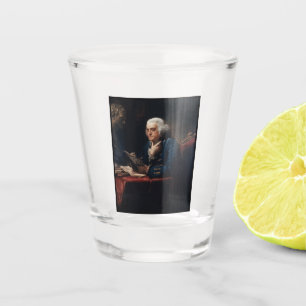 Miniaturporträt, Benjamin Franklin Gründungsvater Schnapsglas