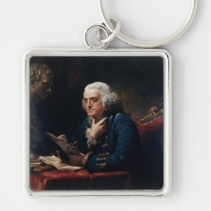 Miniaturporträt Benjamin Franklin im Weißen Haus Schlüsselanhänger
