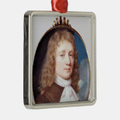 Miniaturporträt eines unbekannten Mannes, 1659 Silbernes Ornament (Rechts)