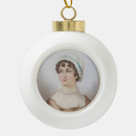 Miniaturporträt von Jane Austen Keramik Kugel-Ornament