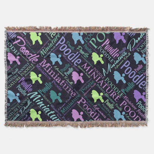 Miniaturpudel-Wort-Kunst Decke (Vorderseite)