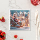 MiniaturSanta in Gingerbrett Schlitten Serviette (Beispiel)