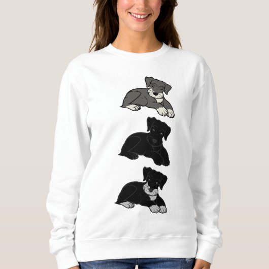 Miniaturschnauzer alle FarbCartoons Sweatshirt (Vorderseite)