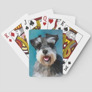 Miniaturschnauzer-Aquarell-Kunstmalerei Spielkarten