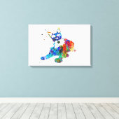 Miniaturschnauzer, Aquarellbrand Leinwanddruck (Insitu (Holzboden))