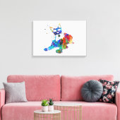 Miniaturschnauzer, Aquarellbrand Leinwanddruck (Insitu (Wohnzimmer))