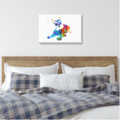 Miniaturschnauzer, Aquarellbrand Leinwanddruck (Insitu (Schlafzimmer))