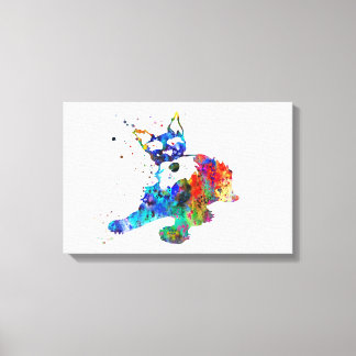 Miniaturschnauzer, Aquarellbrand Leinwanddruck