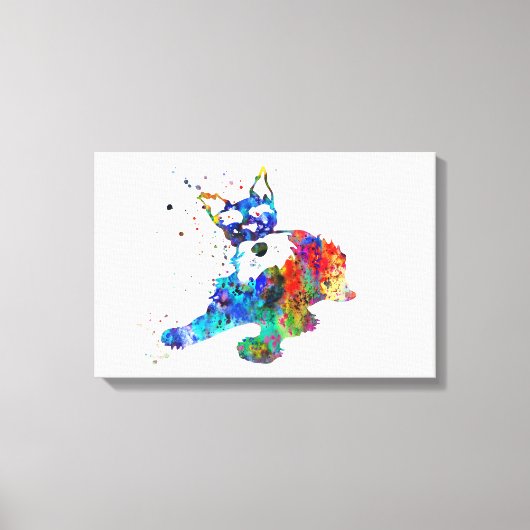 Miniaturschnauzer, Aquarellbrand Leinwanddruck (Vorderseite)
