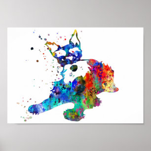 Miniaturschnauzer, Aquarellbrand Poster