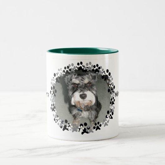Miniaturschnauzer-Foto Zweifarbige Tasse (Mittel)
