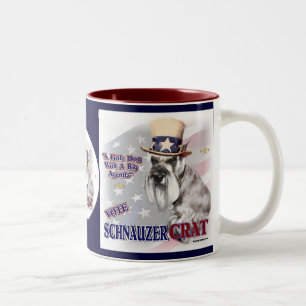 Miniaturschnauzer-Geschenk-politischer Spaß Zweifarbige Tasse