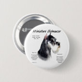 Miniaturschnauzer Geschichtsdesign Button (Vorne & Hinten)