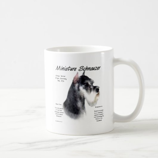 Miniaturschnauzer Geschichtsdesign Kaffeetasse (Rechts)