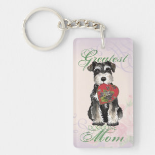 Miniaturschnauzer-Herz-Mama Schlüsselanhänger