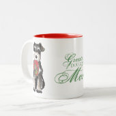 Miniaturschnauzer-Herz-Mama Zweifarbige Tasse (Vorderseite Links)