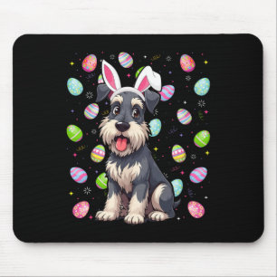 Miniaturschnauzer-Hund Ostereier-Suche Hasenohren Mousepad