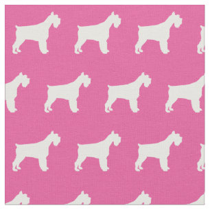 Miniaturschnauzer-Hund-Silhouette Haustier Rosa Stoff