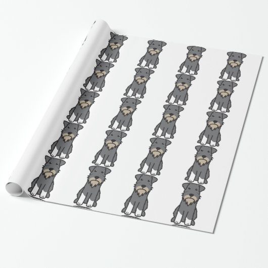 Miniaturschnauzer-HundeCartoon Geschenkpapier (Ungerollt)