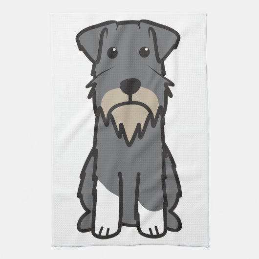 Miniaturschnauzer-HundeCartoon Geschirrtuch (Vertikal)