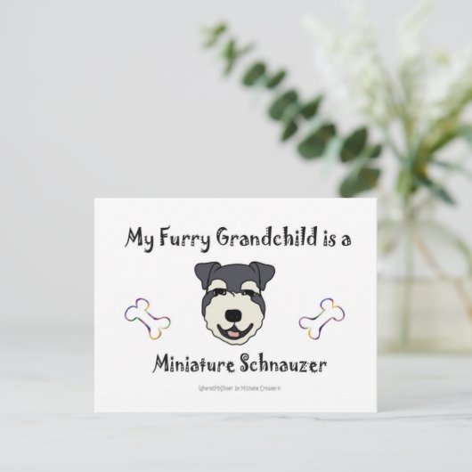 MiniaturSchnauzer Postkarte (Stehend Vorderseite)