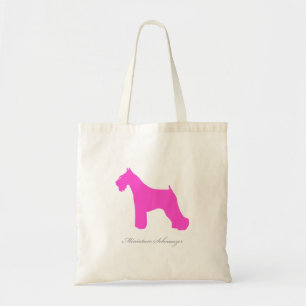 Miniaturschnauzer-Taschen-Tasche (rosa Silhouette) Tragetasche