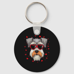 Miniaturschnauzer Valentinsherz Süßer Hunde Liebha Schlüsselanhänger