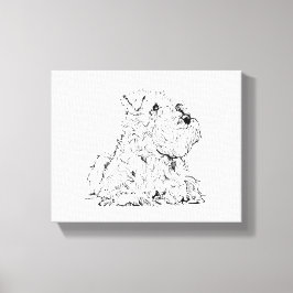Miniaturschnauzer-Wandkunst – Minimalistisch  Leinwanddruck