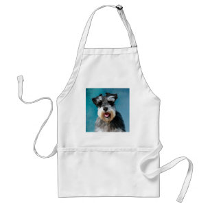 Miniaturschnauzer-Wasserfarben-Kunstmalerei Schürze