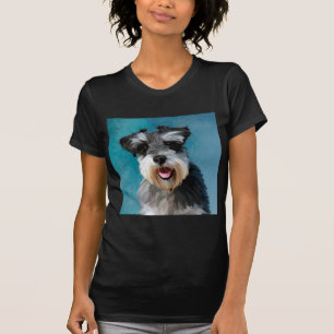 Miniaturschnauzer-Wasserfarben-Kunstmalerei T-Shirt