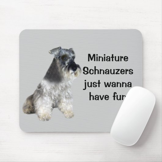 MiniaturSchnauzers wollen gerade, um Spaß Mousepad (Mit Mouse)