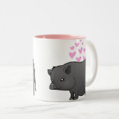 Miniaturschwein-Liebe Zweifarbige Tasse (VorderseiteRechts)