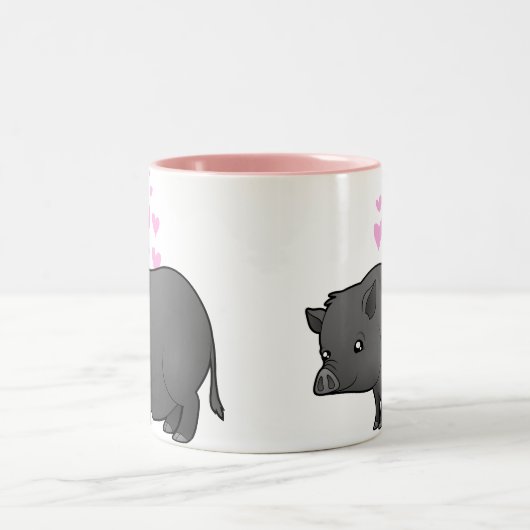 Miniaturschwein-Liebe Zweifarbige Tasse (Mittel)