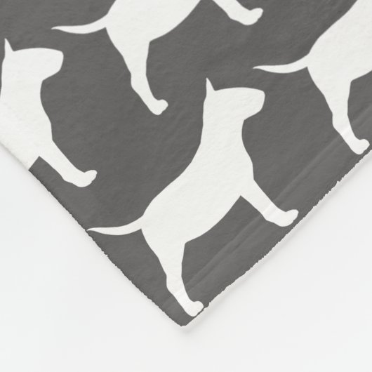 Miniaturstier-Terrier-Silhouette-Muster Fleecedecke (Ecke)