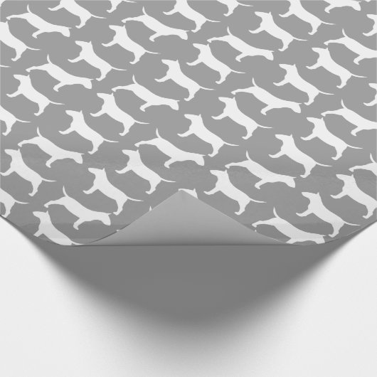 Miniaturstier-Terrier-Silhouette-Muster Geschenkpapier (Ecke)