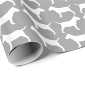 Miniaturstier-Terrier-Silhouette-Muster Geschenkpapier (Rolleneckpunkt)