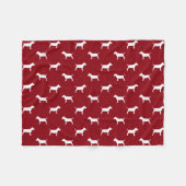 Miniaturstier-Terrier-Silhouette-Muster-Rot Fleecedecke (Vorderseite (Horizontal))