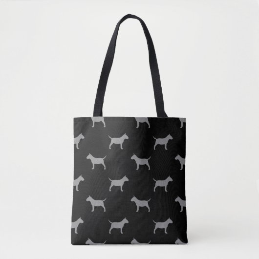 Miniaturstier-Terrier-Silhouette-Muster Tasche (Vorderseite)